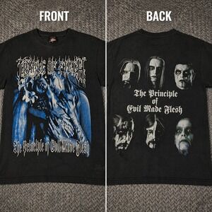 Cradle Of Filth The Principle Of Evil Made Flesh Band T-Shirt Men's Medium Black